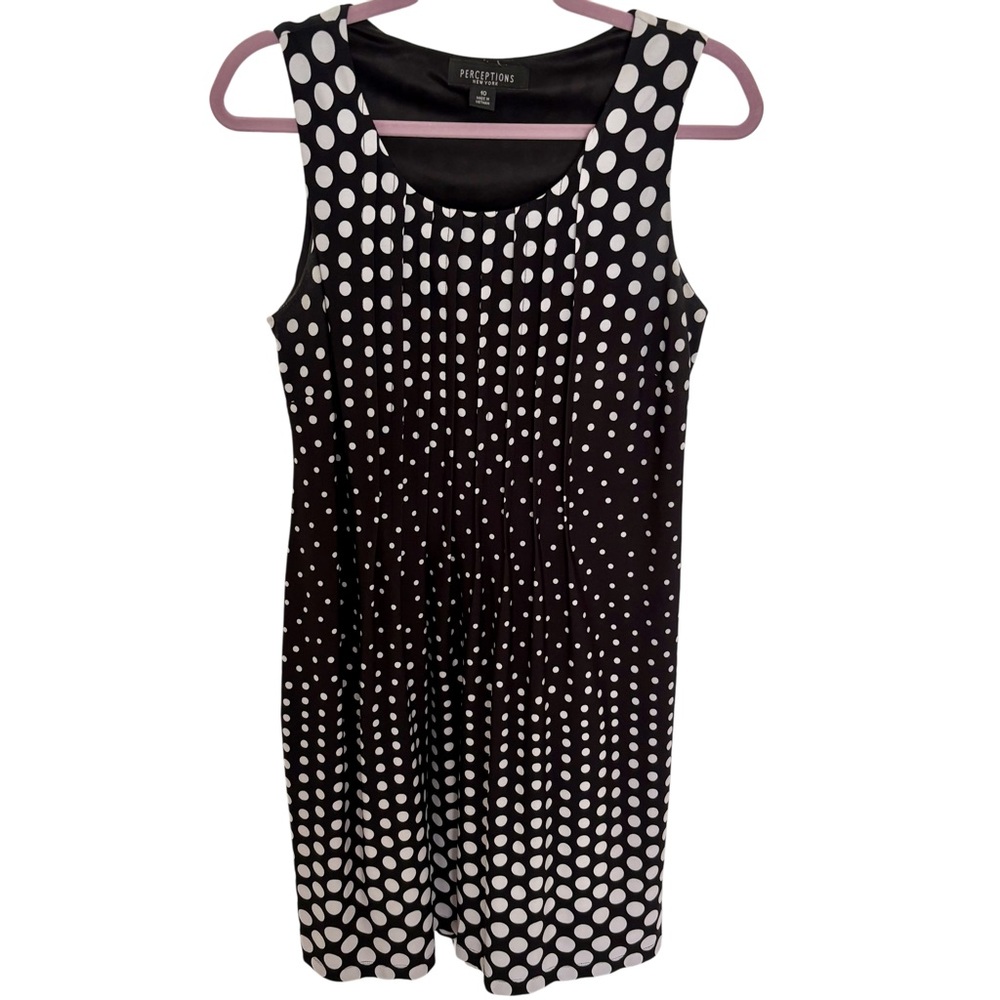 Perceptions Black and White Sleeveless Sheath Mini Dress